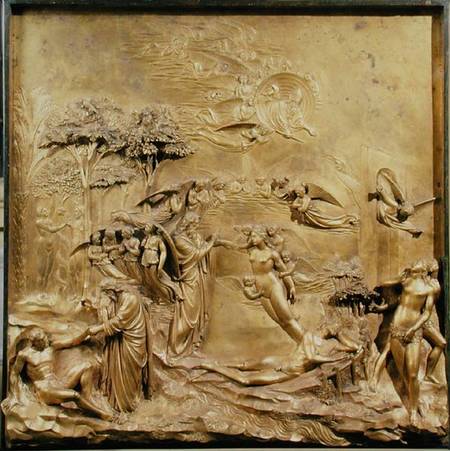 The Story of Adam, one of the original panels from the East Doors of the Baptistery from Lorenzo Ghiberti