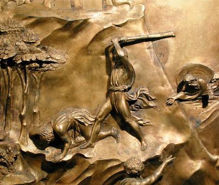 The Story of Cain and Abel, detail of the Killing of Abel, original panel from the East Doors of the from Lorenzo Ghiberti