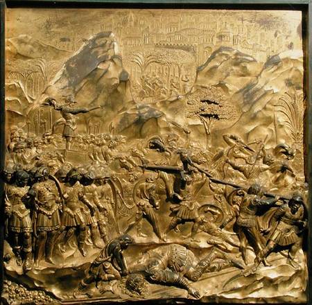 The Story of David and Goliath, original panel from the East Doors of the Baptistery from Lorenzo Ghiberti