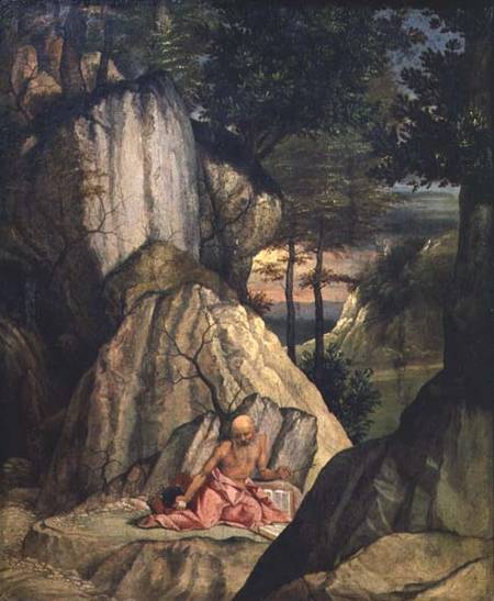St. Jerome Meditating in the Desert from Lorenzo Lotto