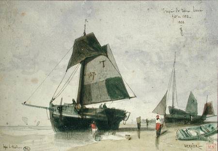 Two Fishing Boats from Louis Adolphe Hervier