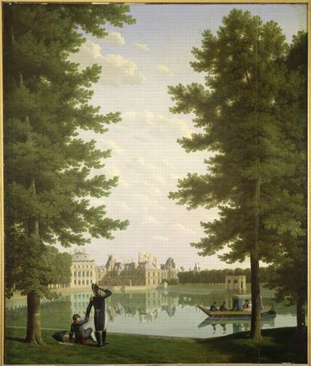 Napoleon I (1769-1821) and Marie-Louise (1791-1847) on the Carp Pond at Fontainebleau from Louis Bidauld