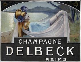 Advertisement for Champagne Delbeck, printed by Camis, Paris, c.1910 (colour litho) 