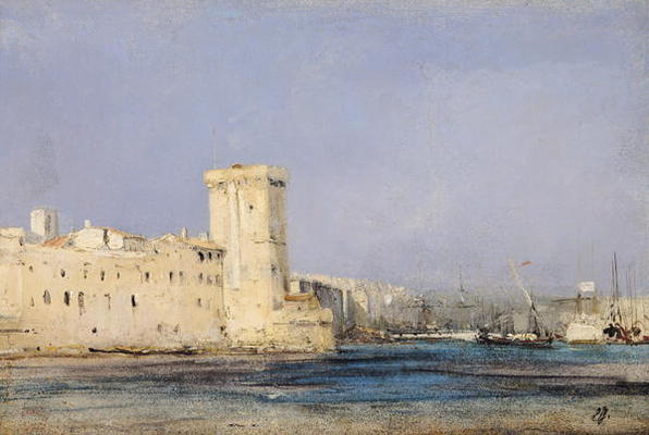 Marine Fortress (oil on canvas) from Louis Eugene Gabriel Isabey