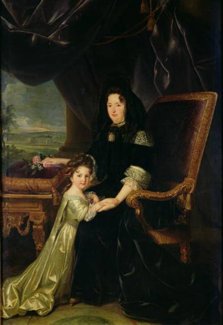 Francoise d'Aubigne (1635-1719) Marquise of Maintenon and her Niece, Francoise d'Aubigne, the Future from Louis Ferdinand Elle
