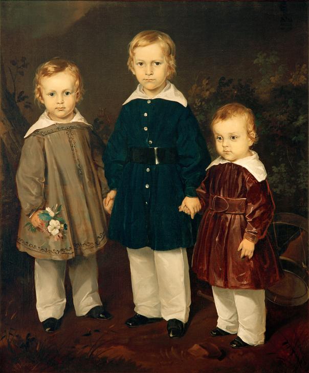 Die drei Söhne des Freiherrn von Bechtolsheim from Louis Ferdinand von Rayski