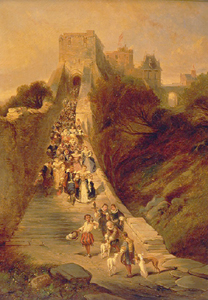 Auszug aus dem Schloss. from Louis Gabriel Eugène Isabey