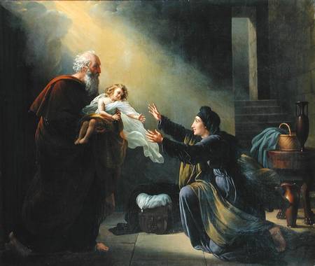 Elijah Resuscitating the Son of the Widow of Sarepta from Louis Hersent