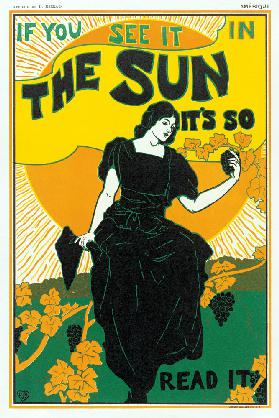 Poster advertising 'The Sun' newspaper