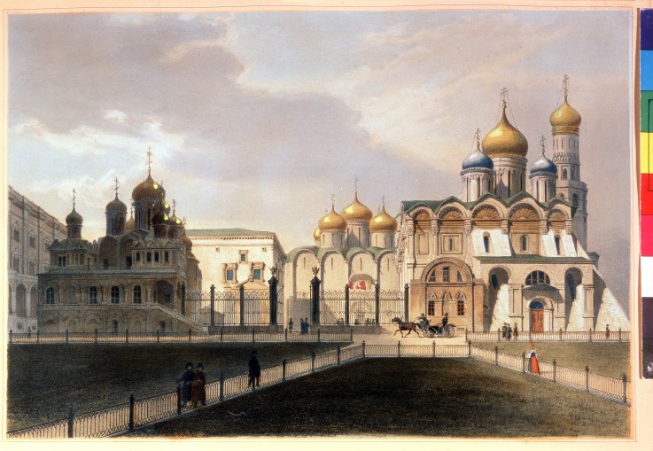 View of the Cathedrals in the Moscow Kremlin from Louis Jules Arnout