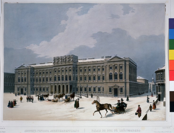 The Mariinsky Palace (Marie Palace) on the St Isaac's Square in Saint Petersburg from Louis Jules Arnout