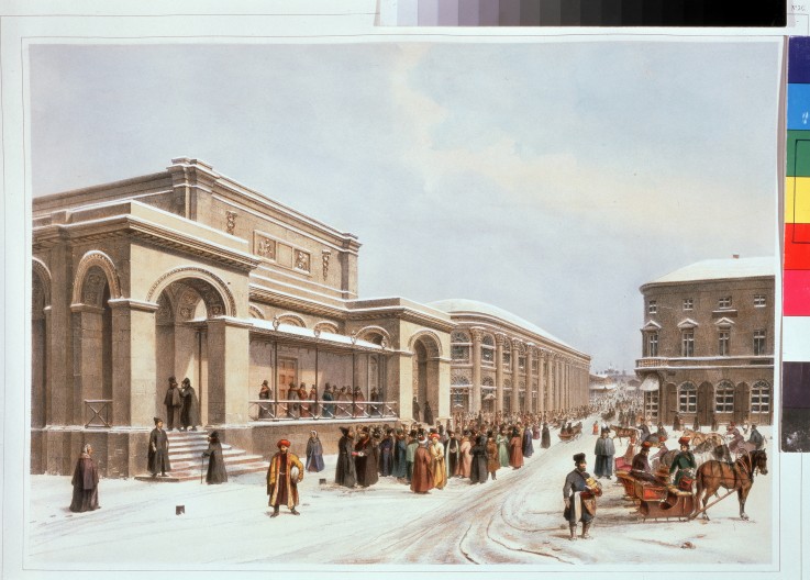 The new stock exchange and the Arcade in Moscow from Louis Jules Arnout