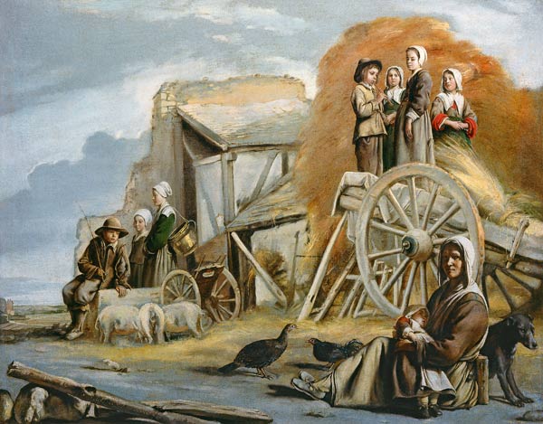 Rural scene with hay carts from Louis Le Nain