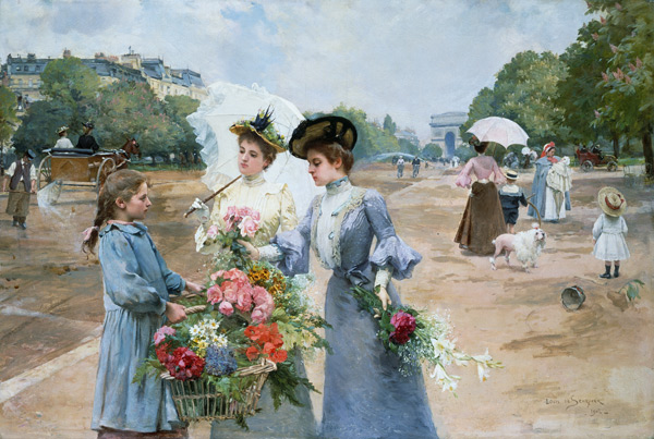 Flower seller on the Avenue you Bois de Boulogne from Louis Marie de Schryver