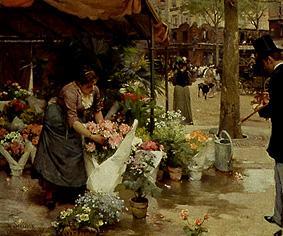 On the flower market. from Louis Marie de Schryver
