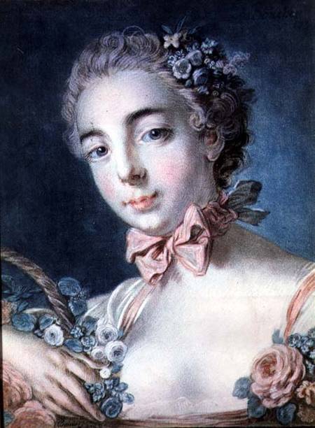 Tete de Flore, portrait of Mme Baudion, daughter of Boucher, after a drawing by Boucher from Louis Marin Bonnet