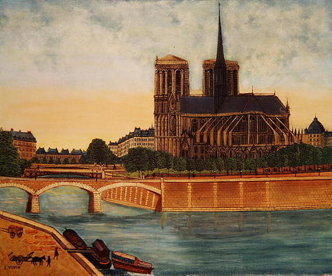 Notre-Dame (view of the apse) c.1933 (oil on canvas) from Louis Vivin