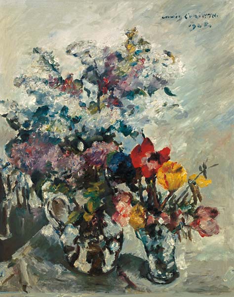 Lilac, anemones and kitten from Lovis Corinth