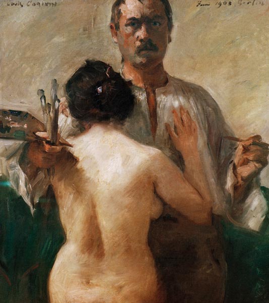 Self-portrait with nude from Lovis Corinth