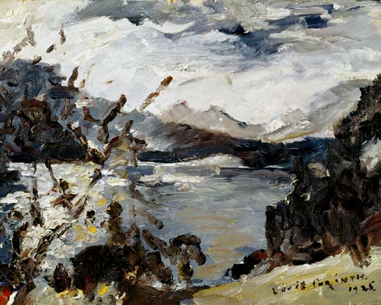 Lake Walchen Surrounded by Mountains from Lovis Corinth