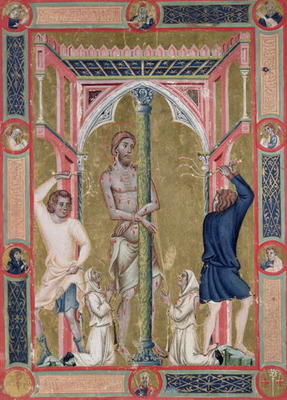 The Flagellation of Christ, from the Mariegola de la Scuola di San Giovanni Evangelista de Venise (v from Luca di Paolo Veneziano