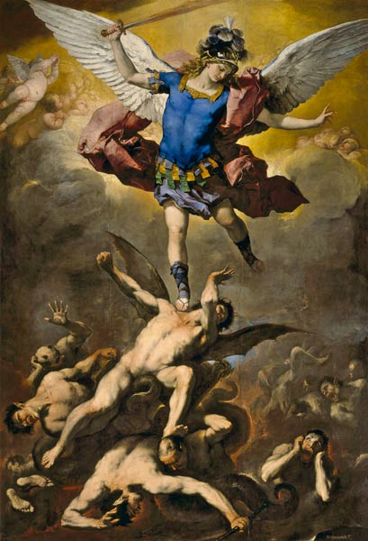 Archangel Michael overthrows the rebel angel from Luca Giordano