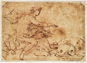 The Triumph of Galatea, 17th century (ink & red chalk on paper)