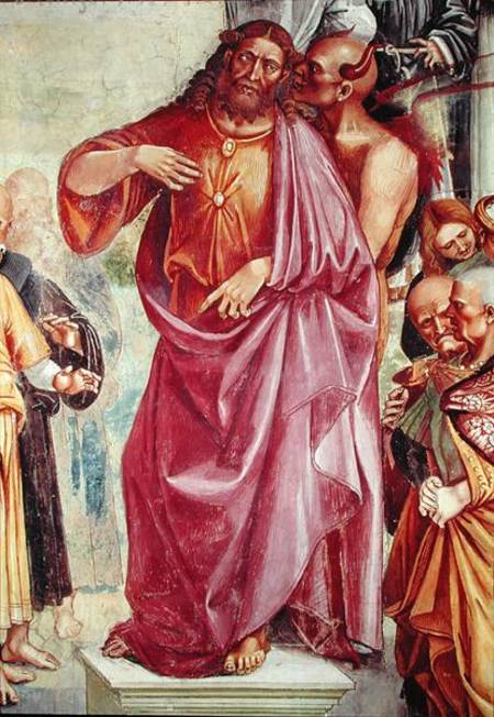 The Preaching of the Antichrist, detail of Christ and the Devil, from the Chapel of the Madonna di S from Luca Signorelli