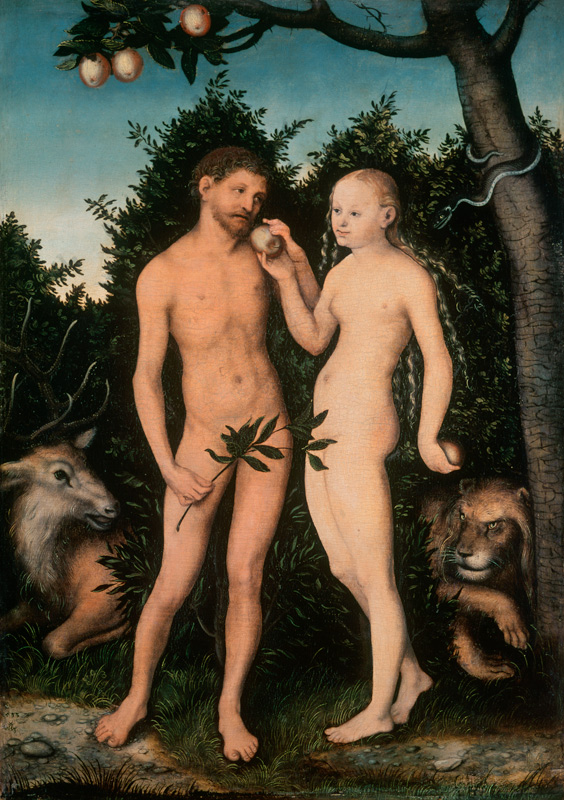 Adam and Eve in paradise (The Fall) from Lucas Cranach the Elder