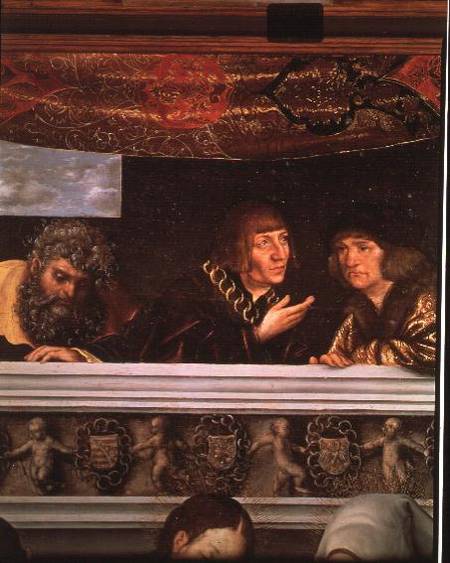 Emperor Maximilian and Sixtus Oelhafen (from the Torgau altarpiece) from Lucas Cranach the Elder