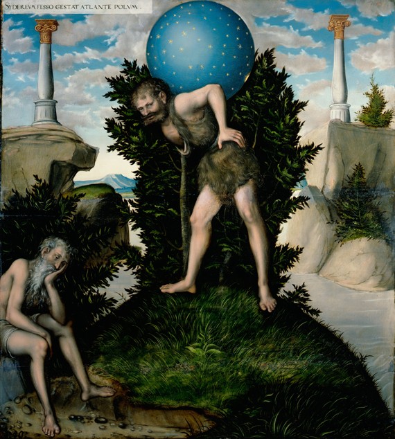 Atlas and Hercules (From The Labours of Hercules) from Lucas Cranach the Elder