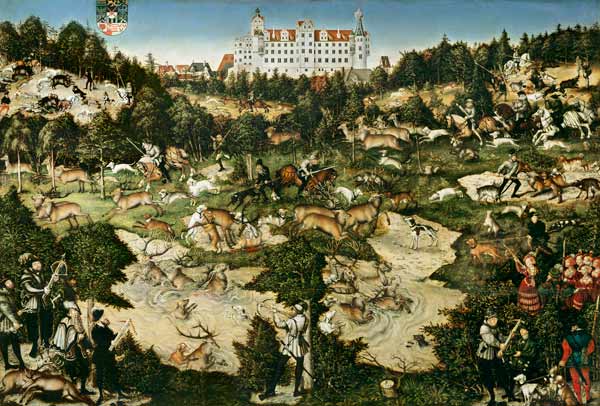Hunt in Torgau in honour of Karls V. from Lucas Cranach the Elder