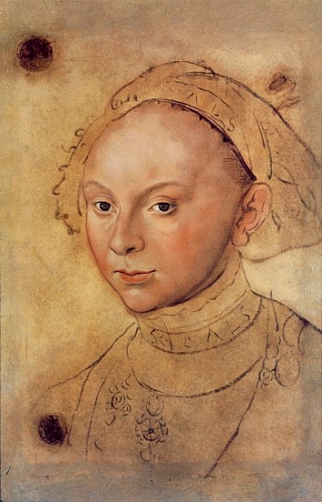 Sybille of Cleves (crayon & w/c) from Lucas Cranach the Elder