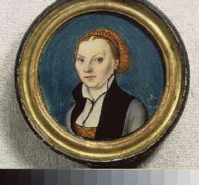 Portrait of Katharina of Bora, the wife of Martin Luthers.
