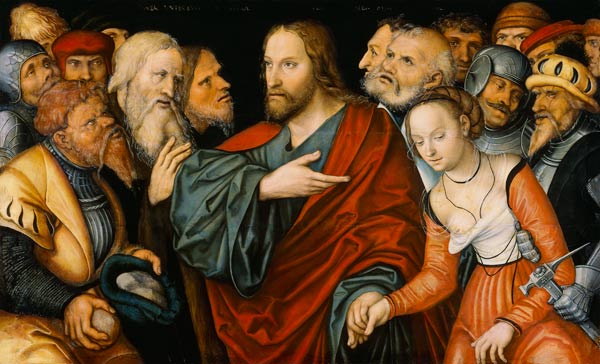 Christ and the adulteress from Lucas Cranach d. J.