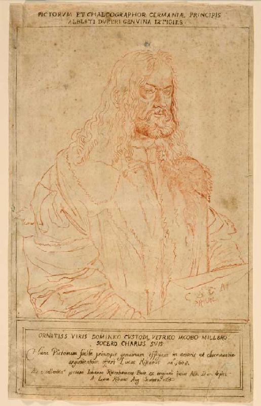 Bildnis Albrecht Dürers (nach Hans Rottenhammers Kopie des Selbstbildnisses auf dem Rosenkranz-Bild  from Lucas Kilian