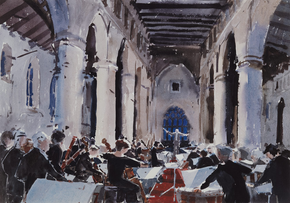 The Overture, St. Mary''s Bridgwater, 1989 (w/c on paper)  from Lucy Willis