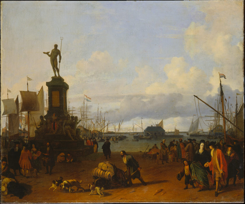 View of the Amsterdam Harbour at the IJ River from Ludolf Backhuysen