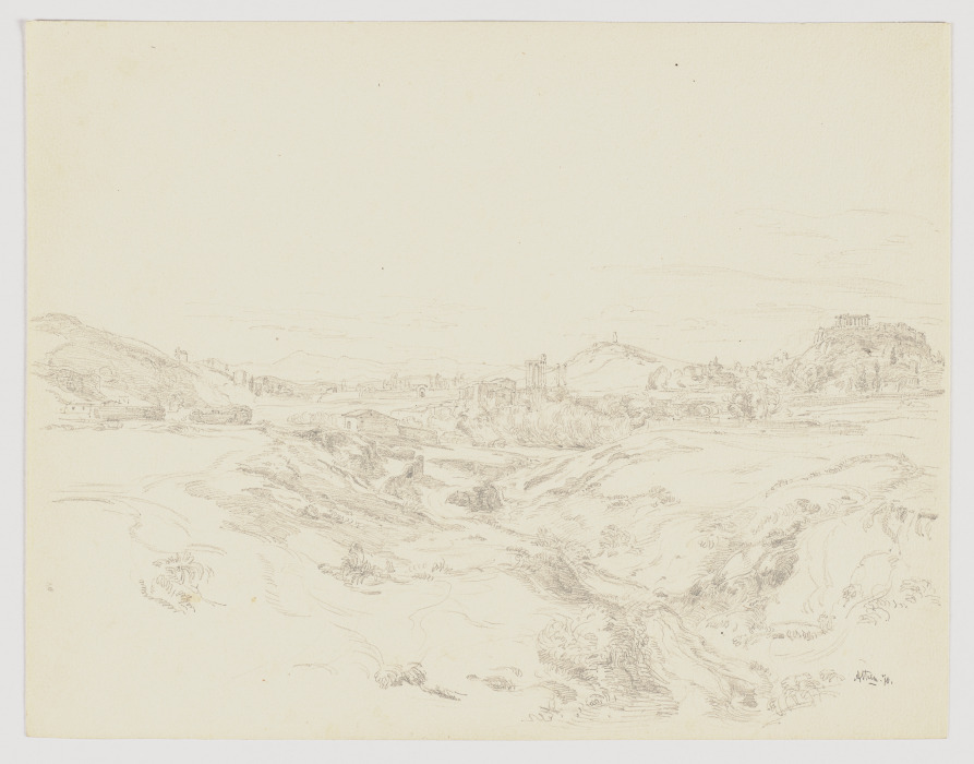 Landschaft nahe Athen, rechts die Akropolis from Ludwig Metz