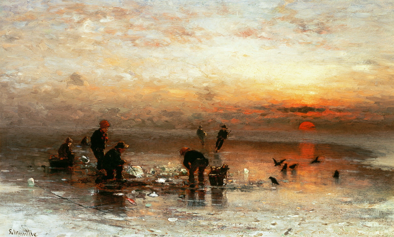 Fishing in winter from Ludwig Munthe