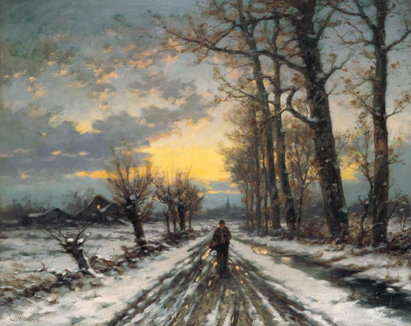 Hiker in the dawn from Ludwig Munthe