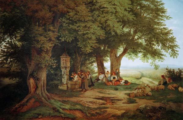 L.Richter, Pilgrims  rest from Ludwig Richter