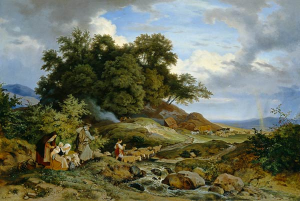 Bohemian shepherd landscape. from Ludwig Richter