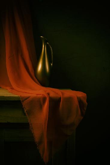 Still life with a red cloth