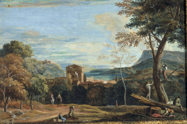 M.Ricci /Landscape w.Woodcutters/ c.1720 from Marco Ricci
