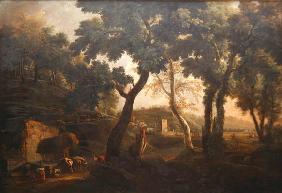 Landscape with Horses at the Trough, c.1715 (oil on canvas)