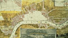 London, city plan after the fire 1666