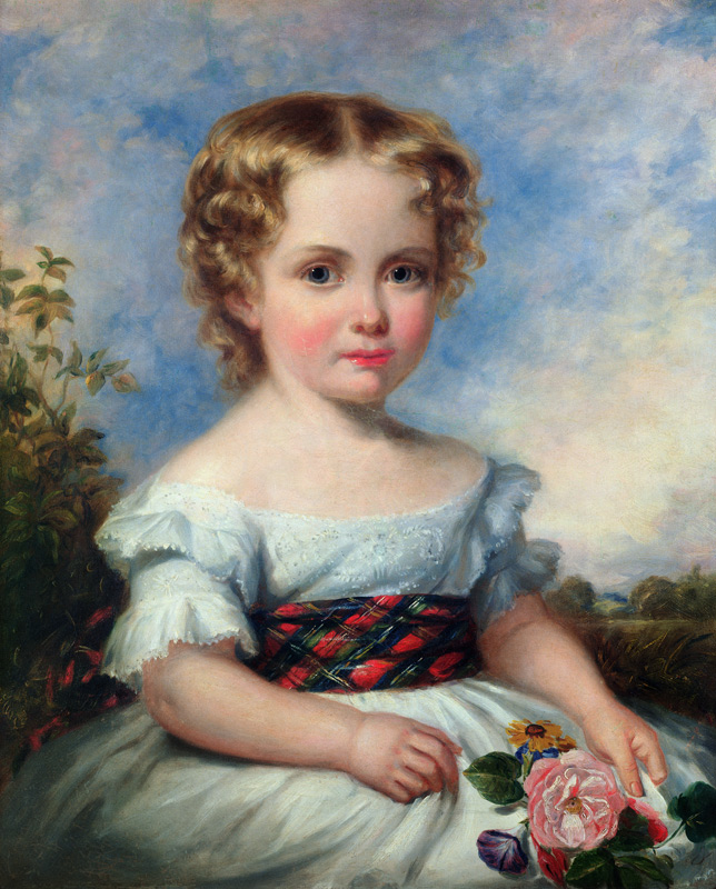 Portrait of a Young Girl with a Tartan Sash from Margaret Sarah Carpenter