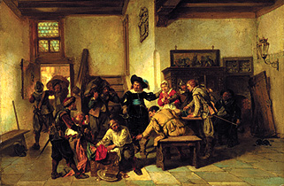 Soldiers loot an inn. from Mari Johann M.Henri Ten Kate