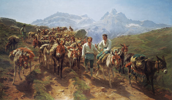 Mules when crossing the Pyrenees from Maria-Rosa Bonheur